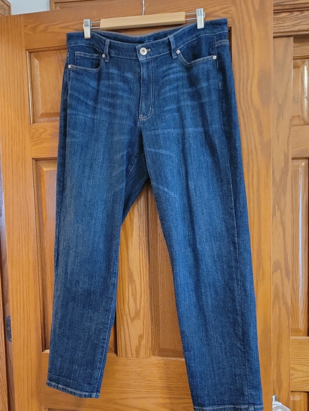 J. Jill Women's Relaxed Boyfriend Jeans in Deep Blue Denim